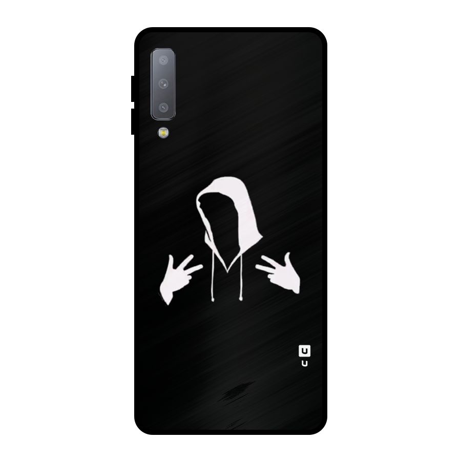Cool Hoodie Silhouette Metal Back Case for Galaxy A7 (2018)