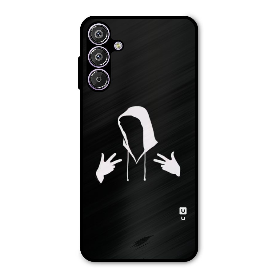 Cool Hoodie Silhouette Metal Back Case for Galaxy F15