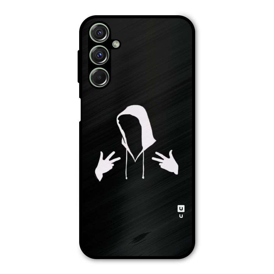 Cool Hoodie Silhouette Metal Back Case for Galaxy F34