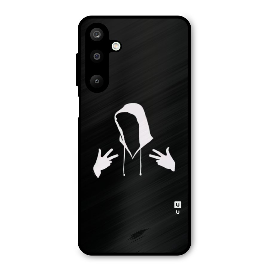 Cool Hoodie Silhouette Metal Back Case for Galaxy M16