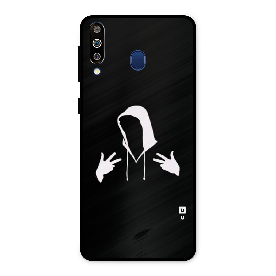 Cool Hoodie Silhouette Metal Back Case for Galaxy M30