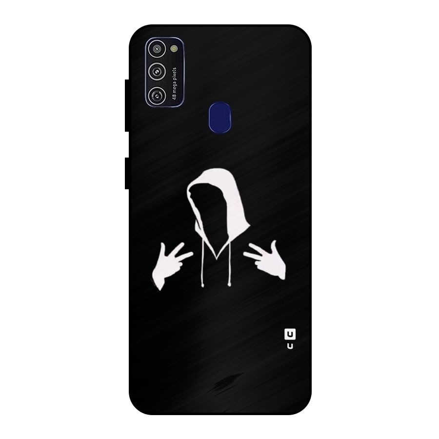 Cool Hoodie Silhouette Metal Back Case for Galaxy M30s