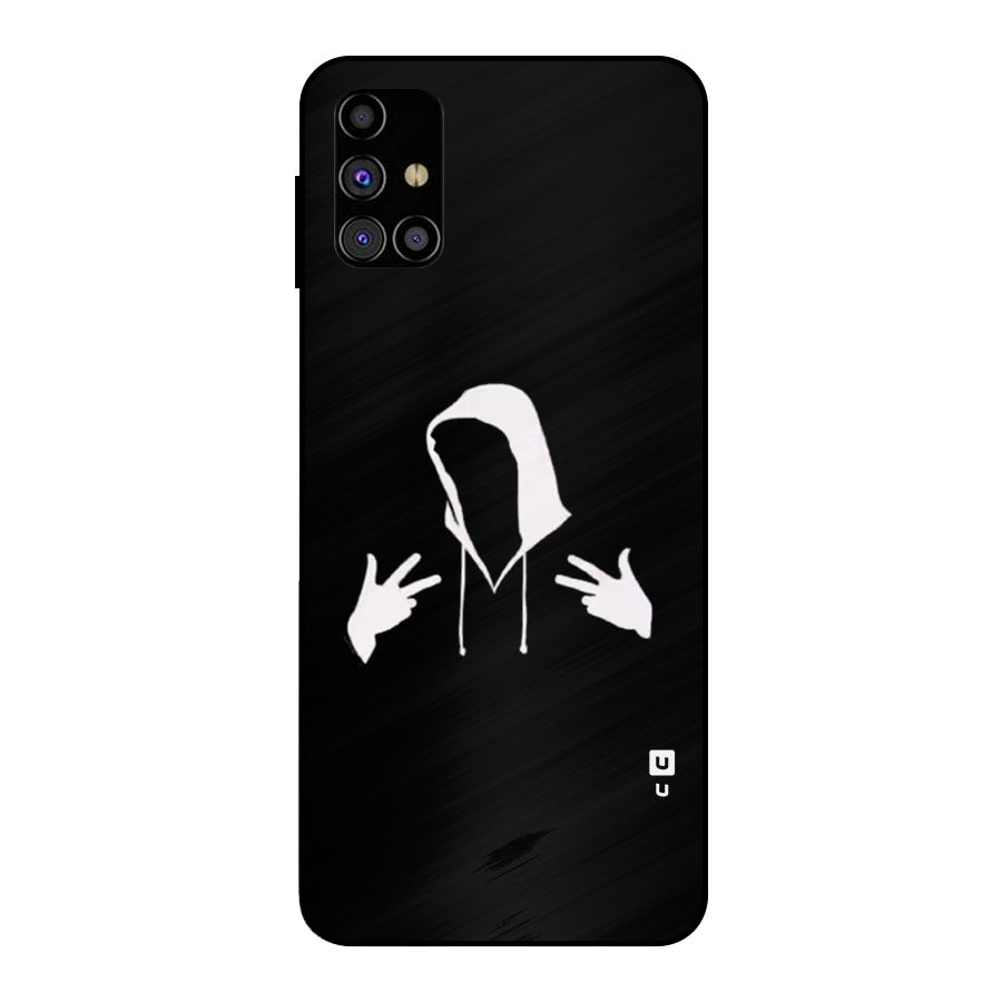 Cool Hoodie Silhouette Metal Back Case for Galaxy M31s
