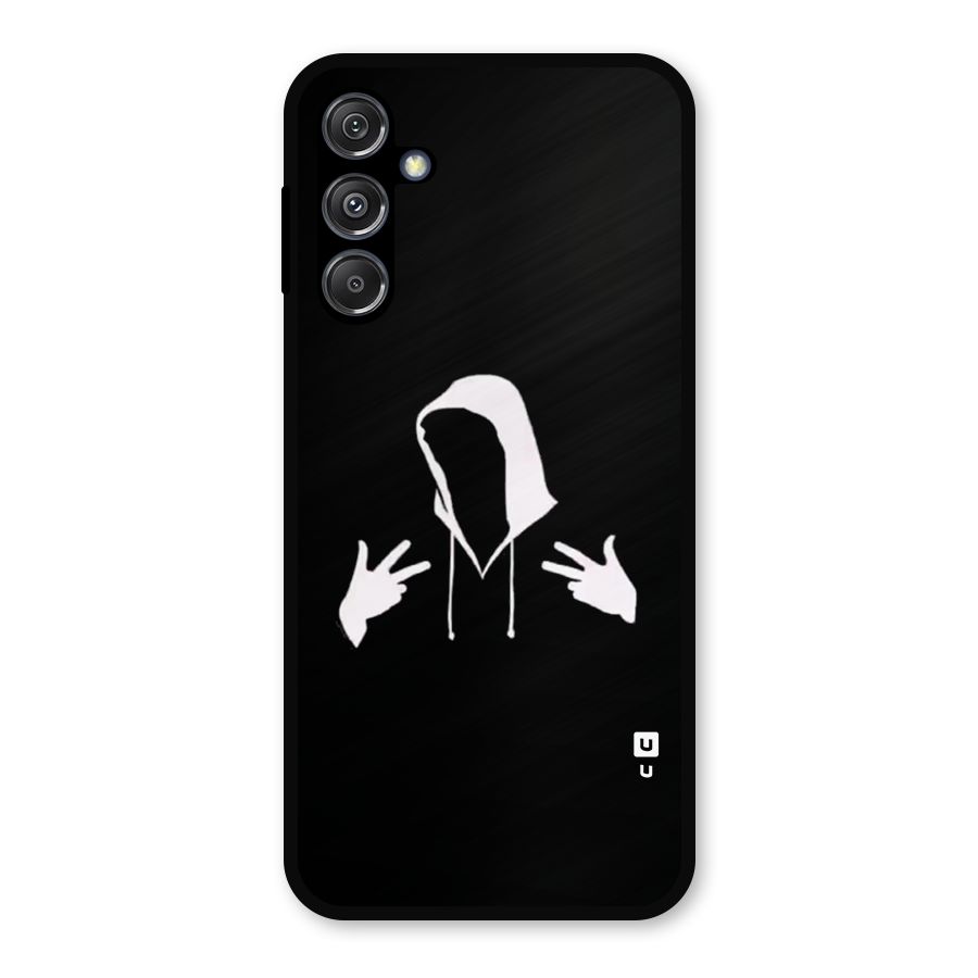 Cool Hoodie Silhouette Metal Back Case for Galaxy M34 5G