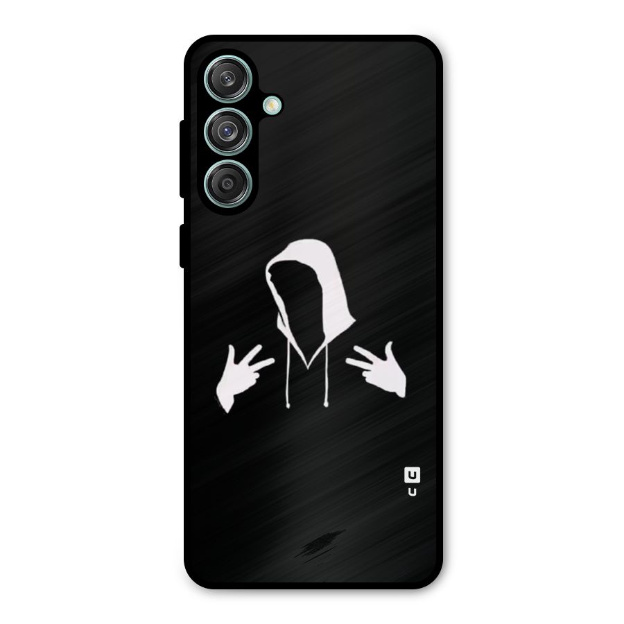 Cool Hoodie Silhouette Metal Back Case for Galaxy M55 5G