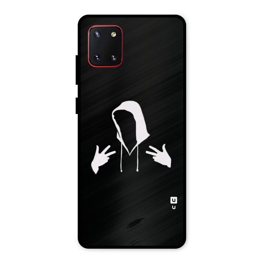 Cool Hoodie Silhouette Metal Back Case for Galaxy Note 10 Lite