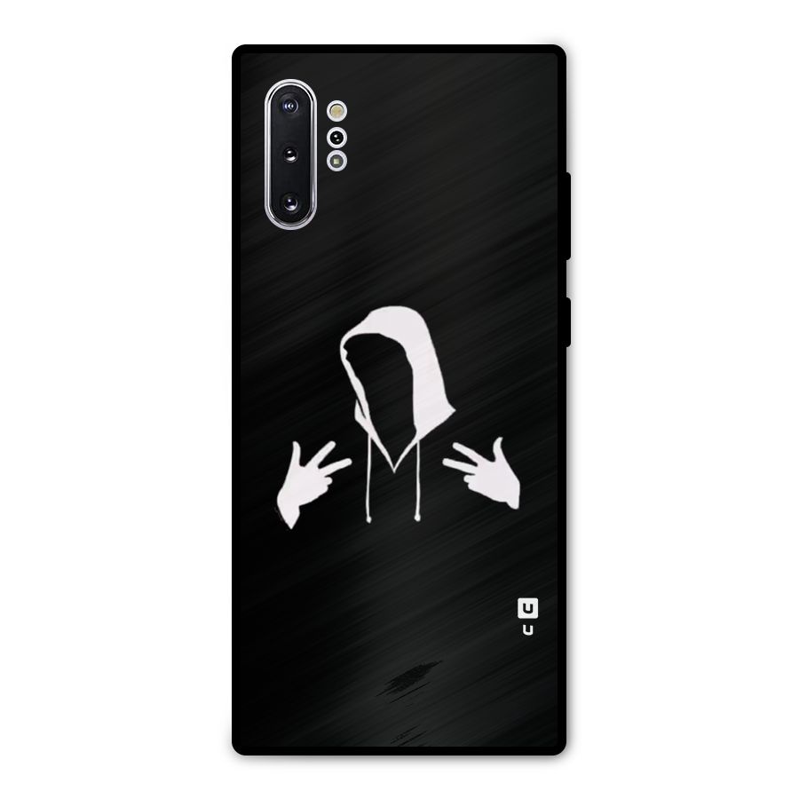 Cool Hoodie Silhouette Metal Back Case for Galaxy Note 10 Plus