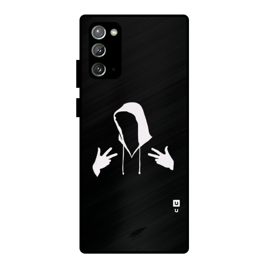 Cool Hoodie Silhouette Metal Back Case for Galaxy Note 20