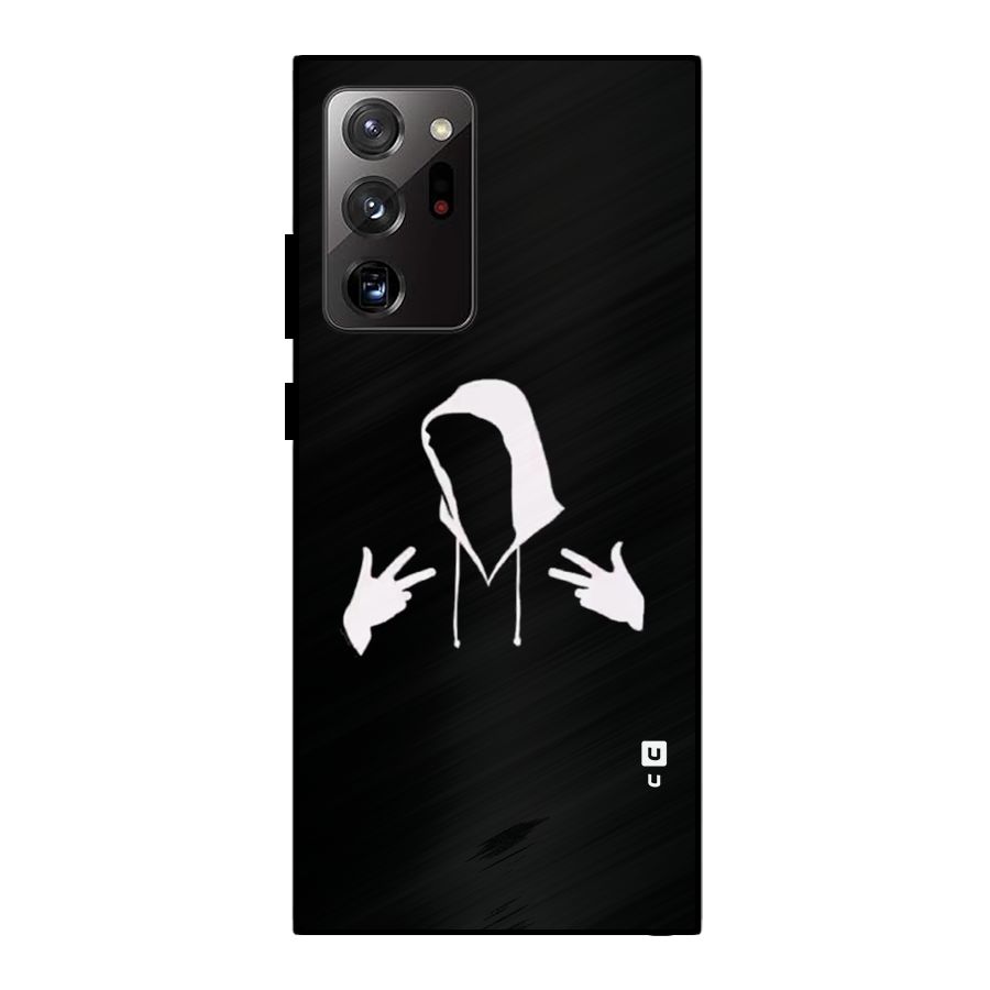 Cool Hoodie Silhouette Metal Back Case for Galaxy Note 20 Ultra 5G
