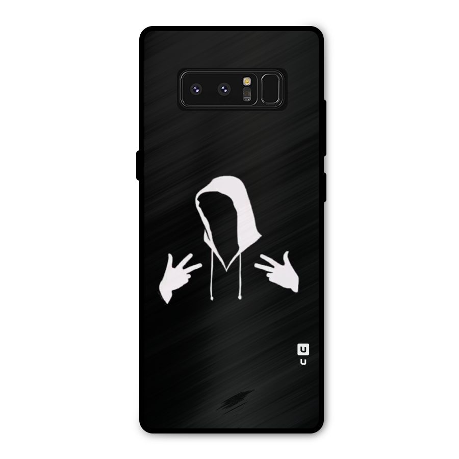 Cool Hoodie Silhouette Metal Back Case for Galaxy Note 8