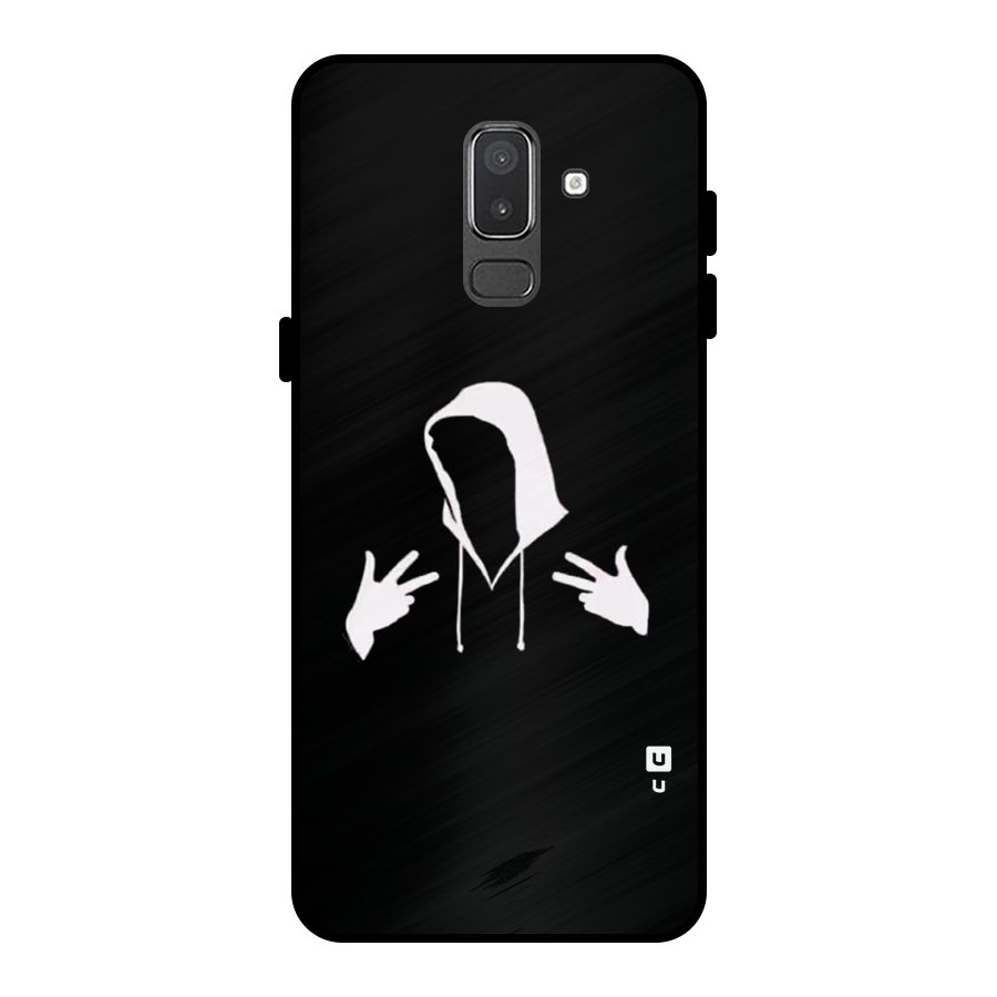 Cool Hoodie Silhouette Metal Back Case for Galaxy On8 (2018)