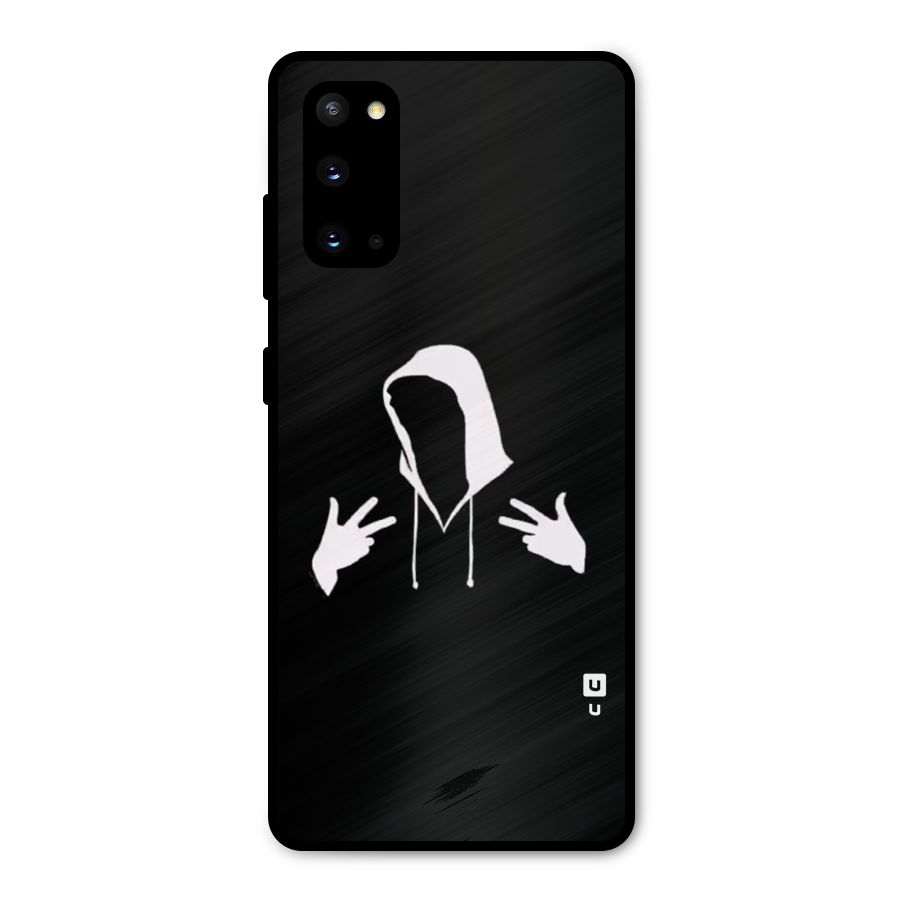 Cool Hoodie Silhouette Metal Back Case for Galaxy S20