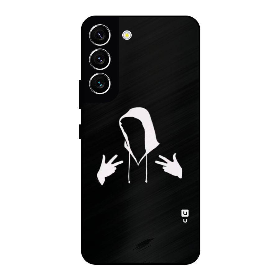 Cool Hoodie Silhouette Metal Back Case for Galaxy S22 5G