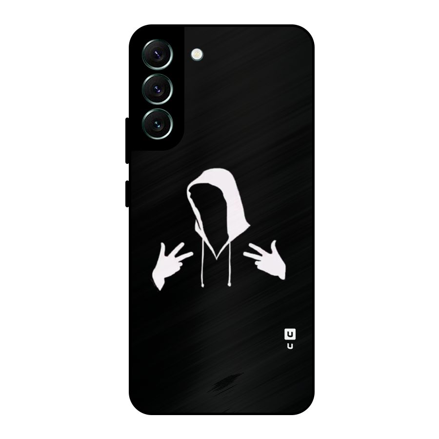 Cool Hoodie Silhouette Metal Back Case for Galaxy S22 Plus 5G