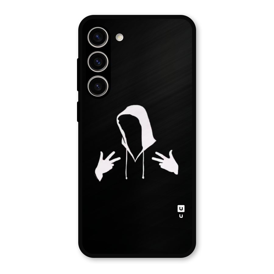 Cool Hoodie Silhouette Metal Back Case for Galaxy S23 Plus
