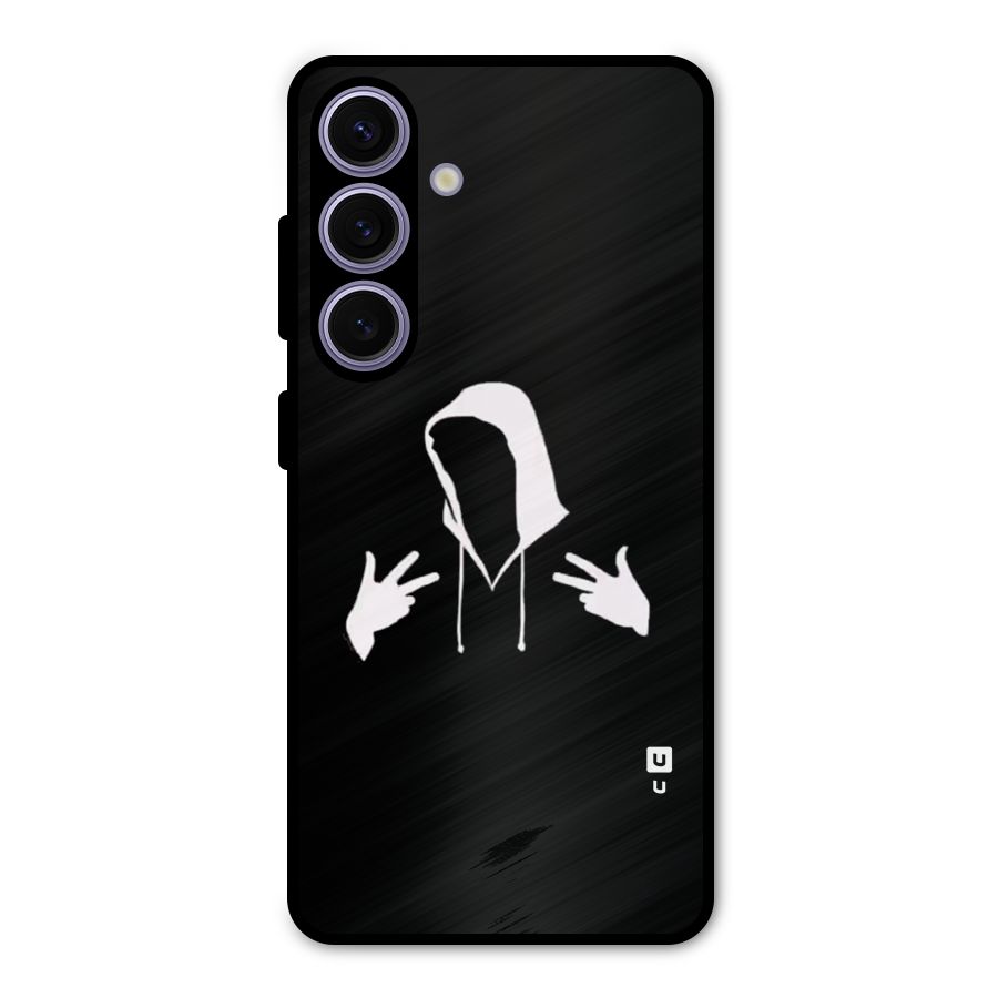 Cool Hoodie Silhouette Metal Back Case for Galaxy S24