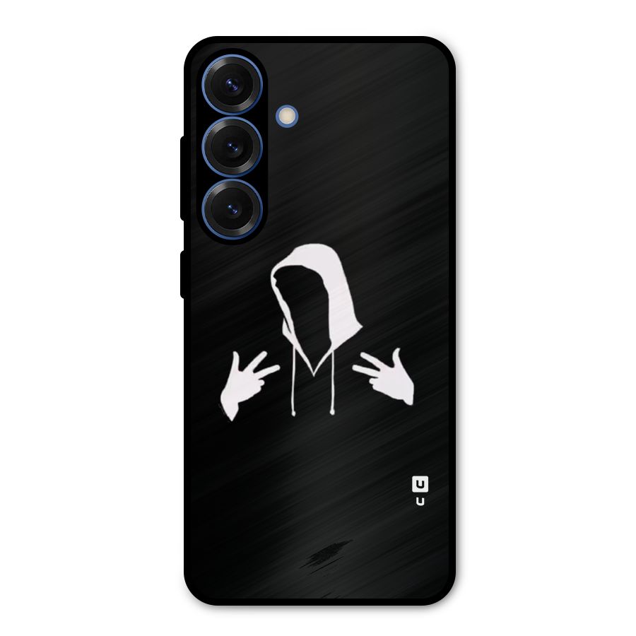 Cool Hoodie Silhouette Metal Back Case for Galaxy S25
