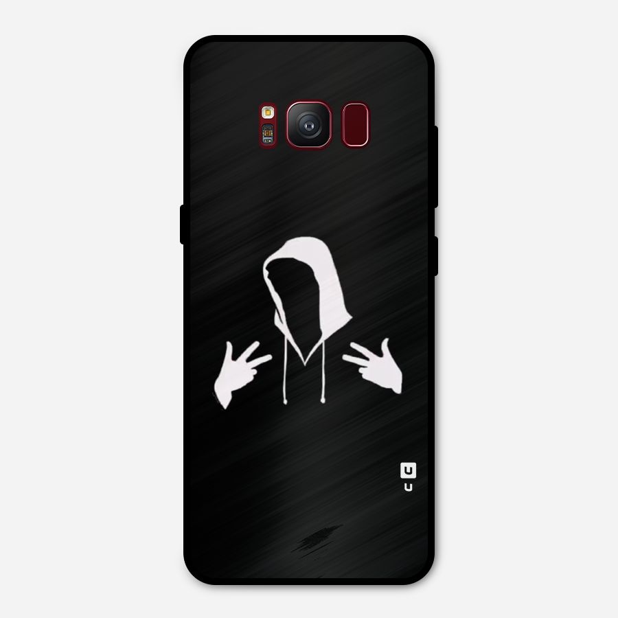Cool Hoodie Silhouette Metal Back Case for Galaxy S8