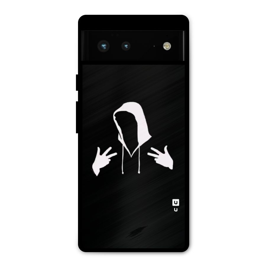 Cool Hoodie Silhouette Metal Back Case for Google Pixel 6