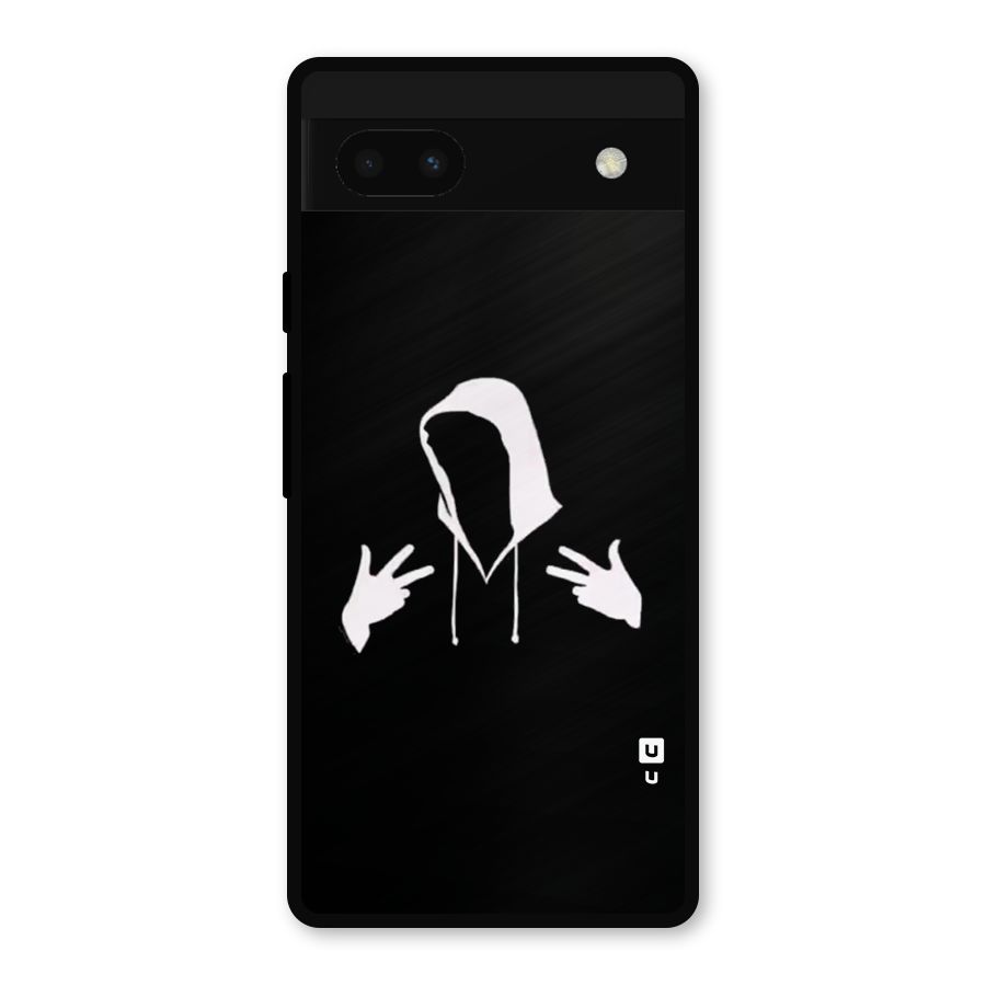 Cool Hoodie Silhouette Metal Back Case for Google Pixel 6a
