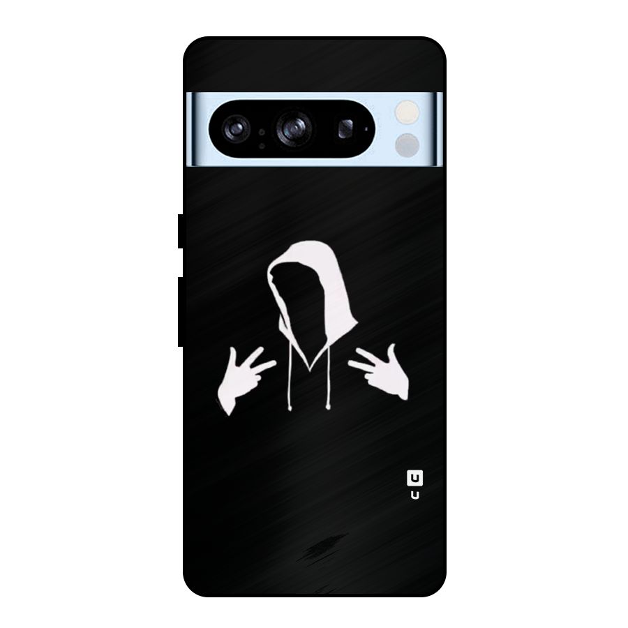 Cool Hoodie Silhouette Metal Back Case for Google Pixel 8 Pro