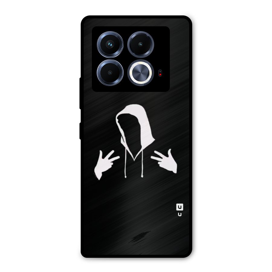 Cool Hoodie Silhouette Metal Back Case for Infinix Note 40 5G