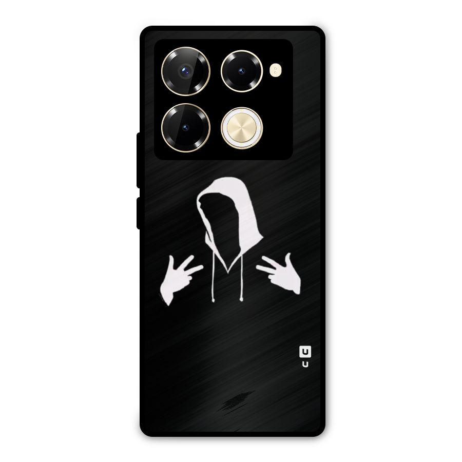 Cool Hoodie Silhouette Metal Back Case for Infinix Note 40 Pro Plus