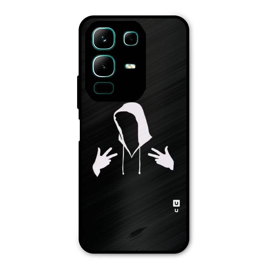 Cool Hoodie Silhouette Metal Back Case for Infinix Note 50x