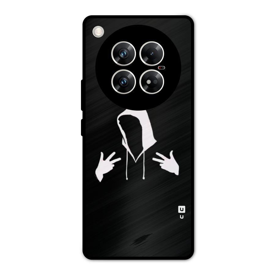 Cool Hoodie Silhouette Metal Back Case for Infinix Zero 40 5G