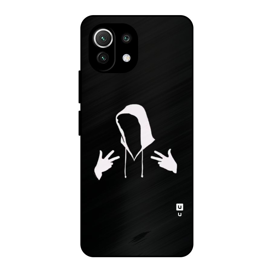 Cool Hoodie Silhouette Metal Back Case for Mi 11 Lite