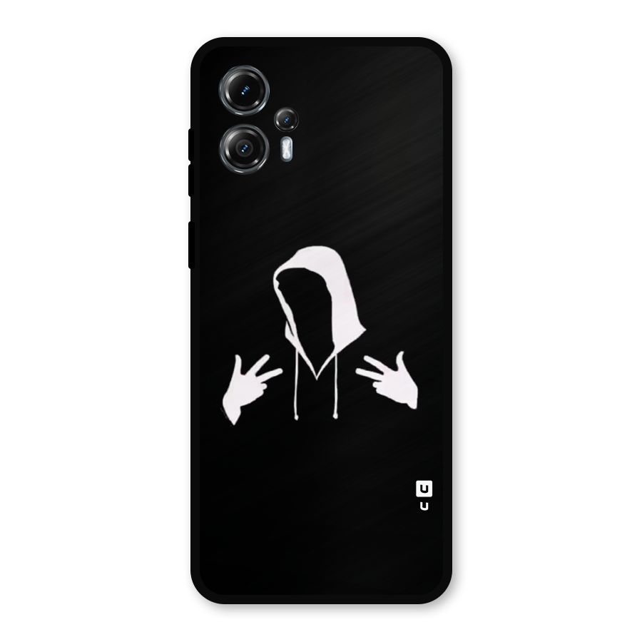 Cool Hoodie Silhouette Metal Back Case for Moto G13