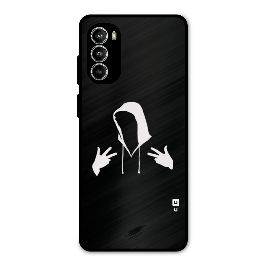 Cool Hoodie Silhouette Metal Back Case for Moto G52