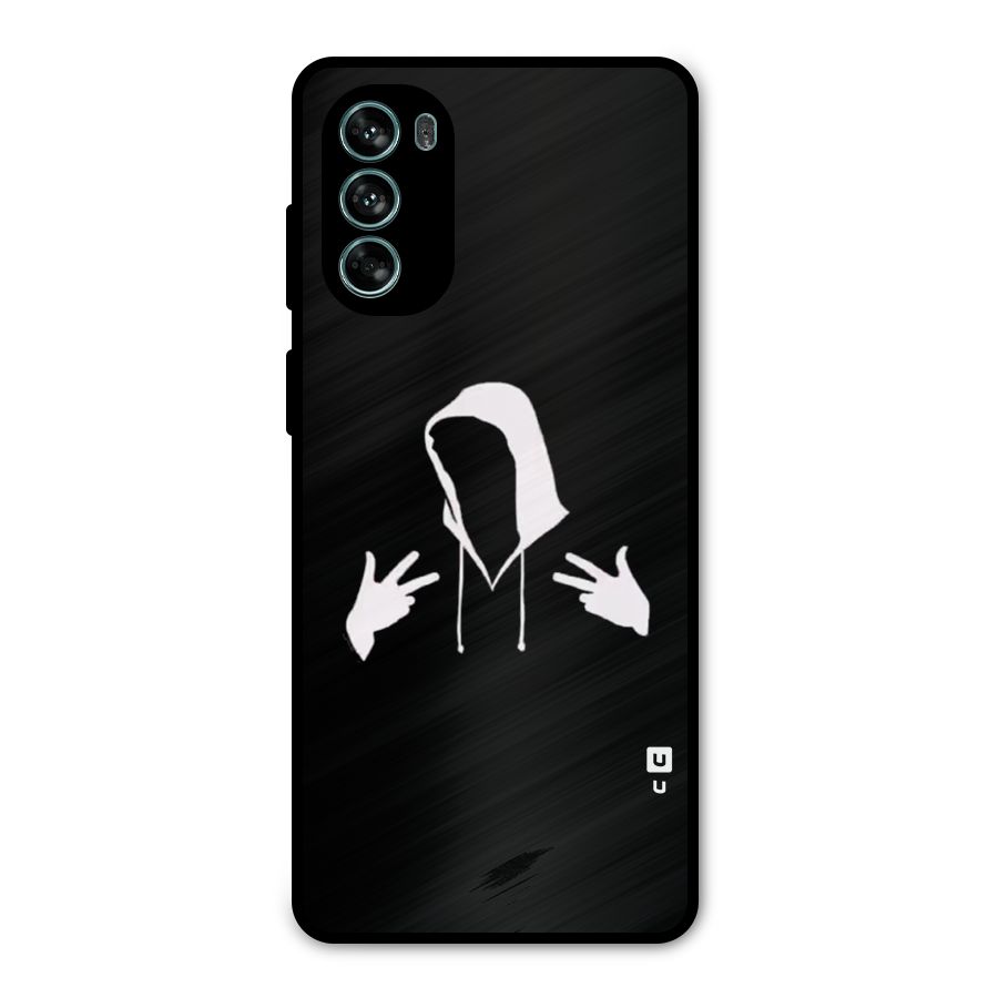 Cool Hoodie Silhouette Metal Back Case for Moto G62