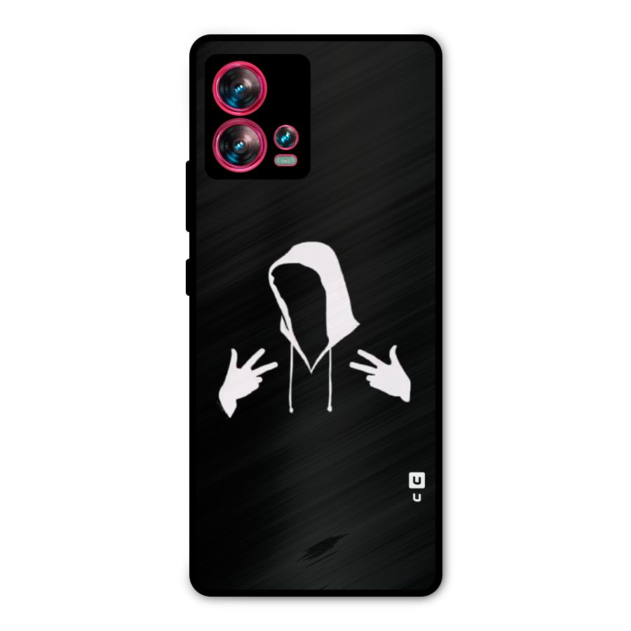 Cool Hoodie Silhouette Metal Back Case for Motorola Edge 30 Fusion
