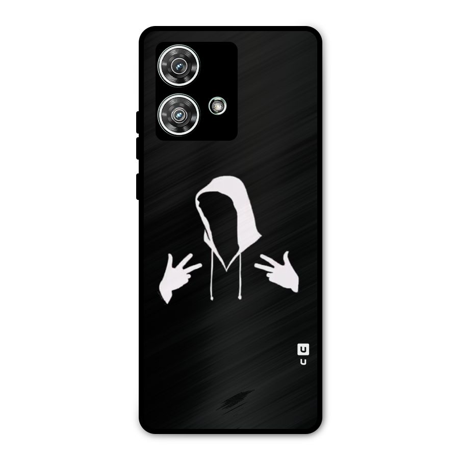 Cool Hoodie Silhouette Metal Back Case for Motorola Edge 40 Neo