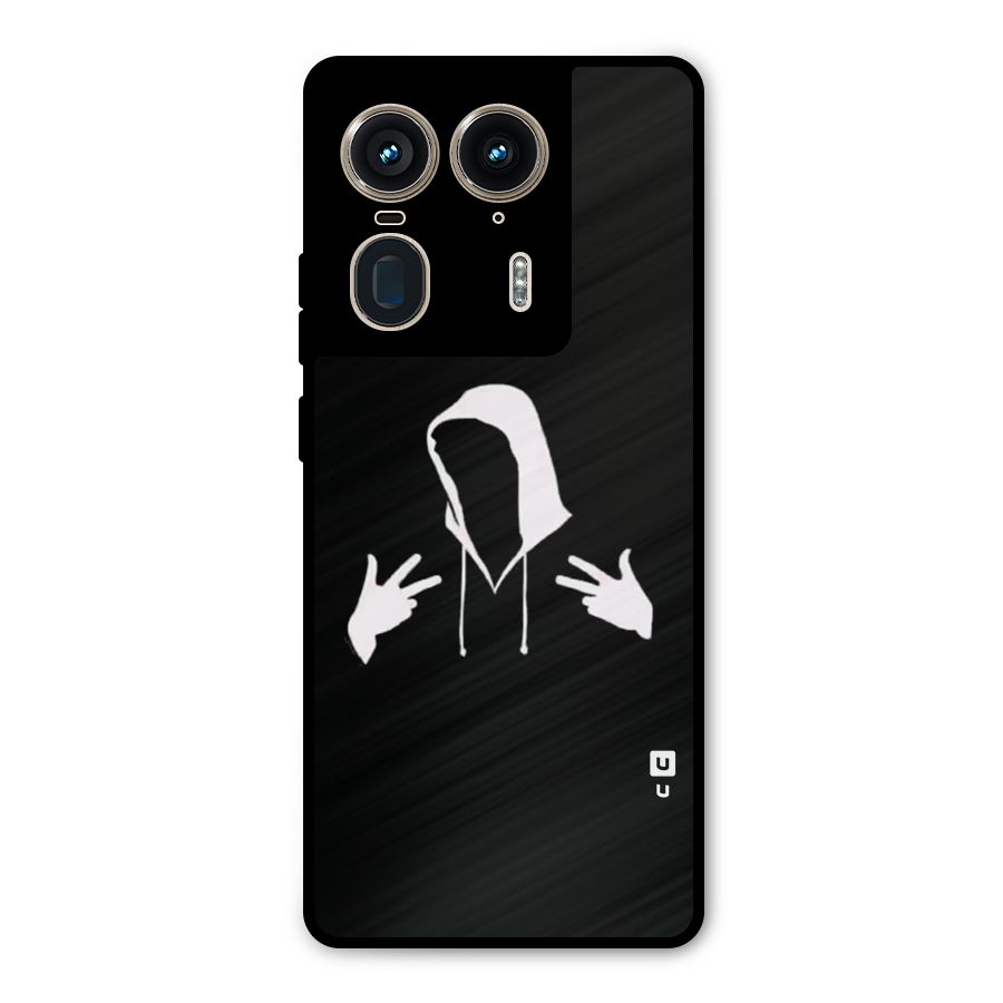 Cool Hoodie Silhouette Metal Back Case for Motorola Edge 50 Ultra