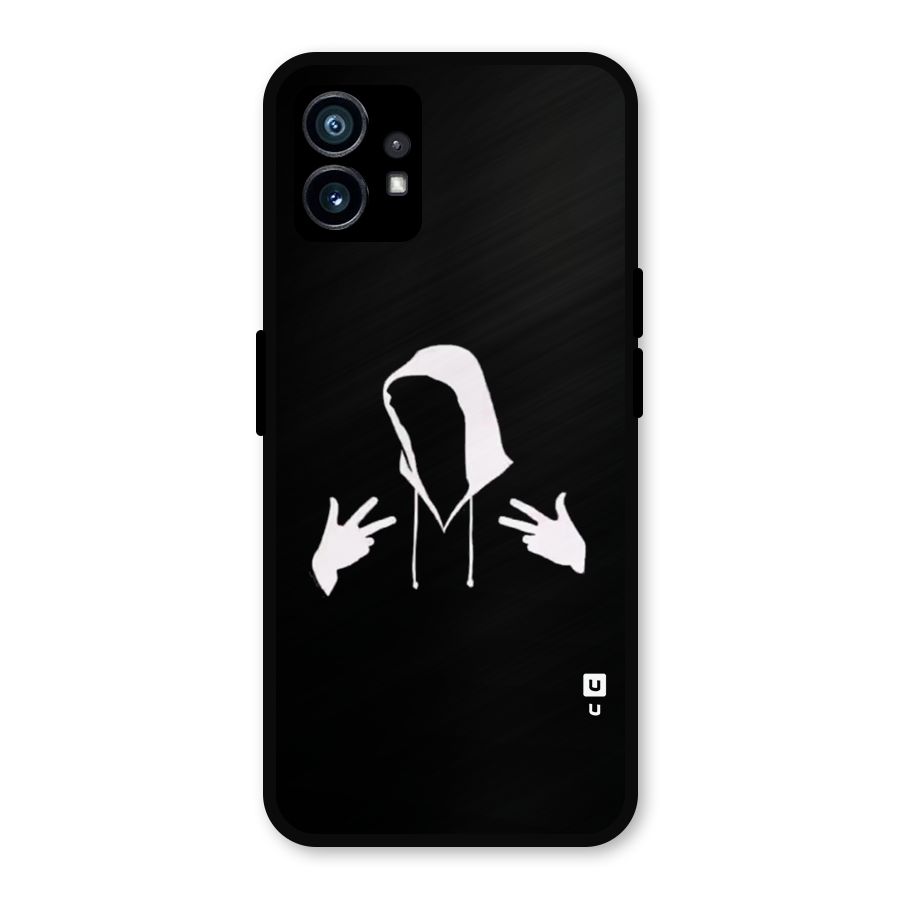 Cool Hoodie Silhouette Metal Back Case for Nothing Phone 1