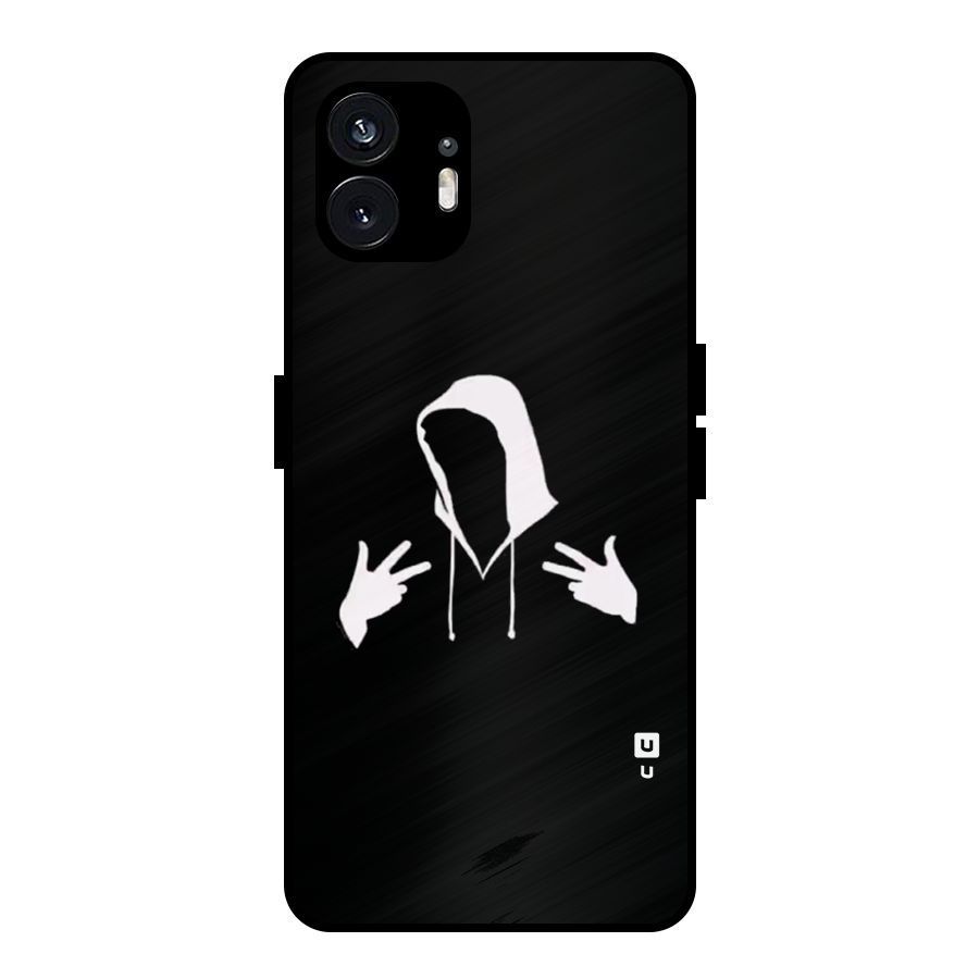 Cool Hoodie Silhouette Metal Back Case for Nothing Phone 2