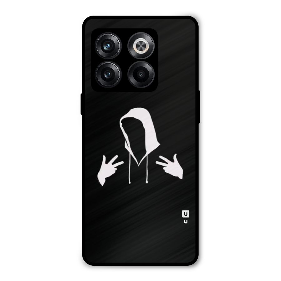 Cool Hoodie Silhouette Metal Back Case for OnePlus 10T