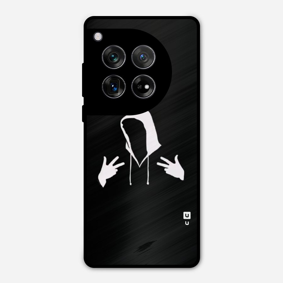 Cool Hoodie Silhouette Metal Back Case for OnePlus 12