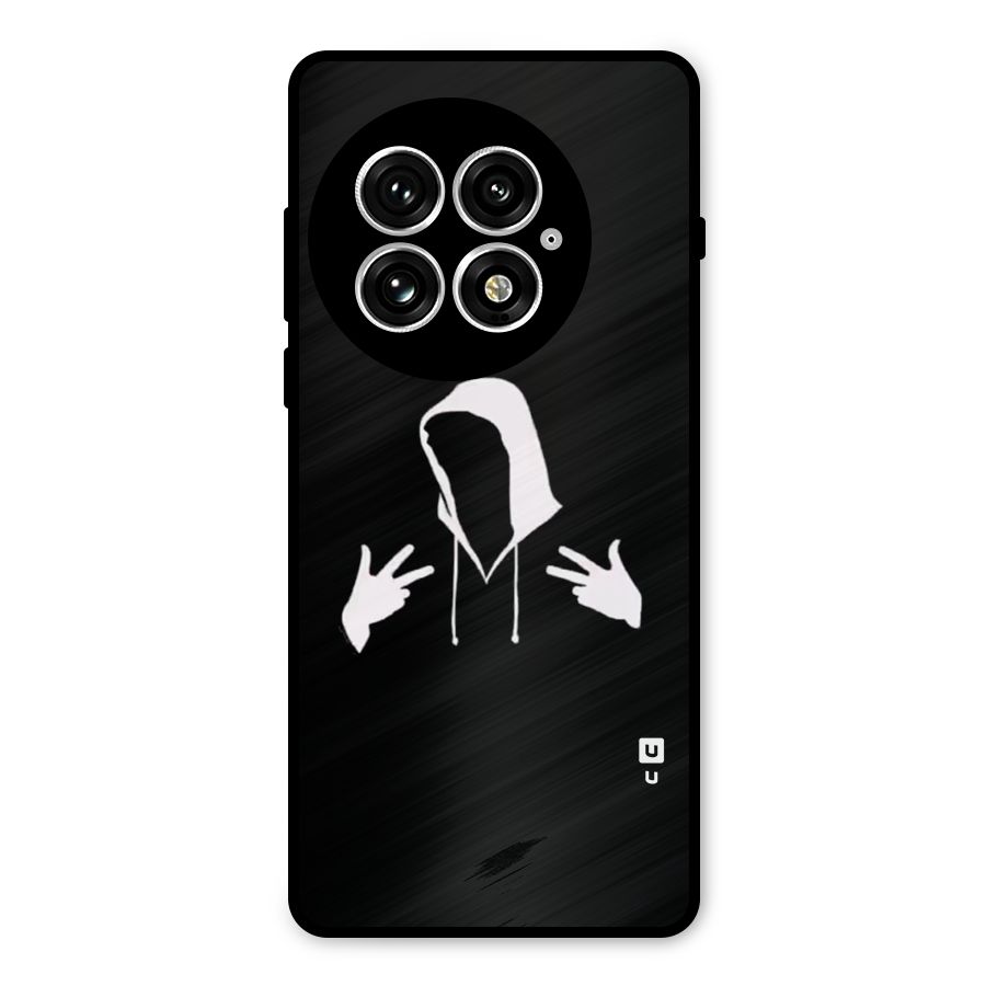 Cool Hoodie Silhouette Metal Back Case for OnePlus 13