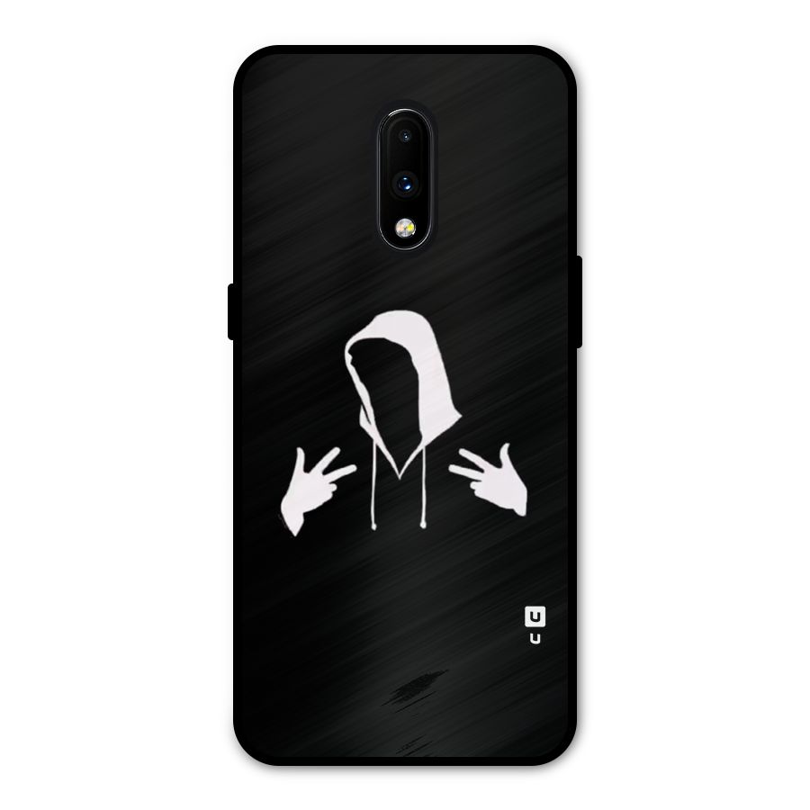 Cool Hoodie Silhouette Metal Back Case for OnePlus 7