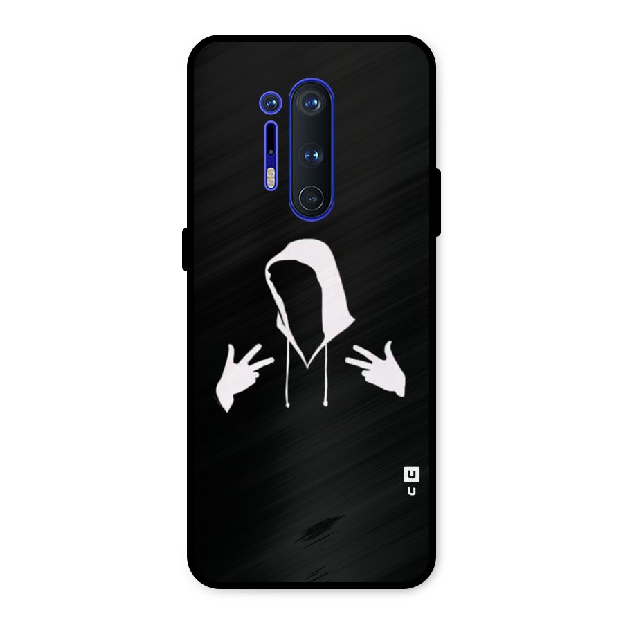 Cool Hoodie Silhouette Metal Back Case for OnePlus 8 Pro
