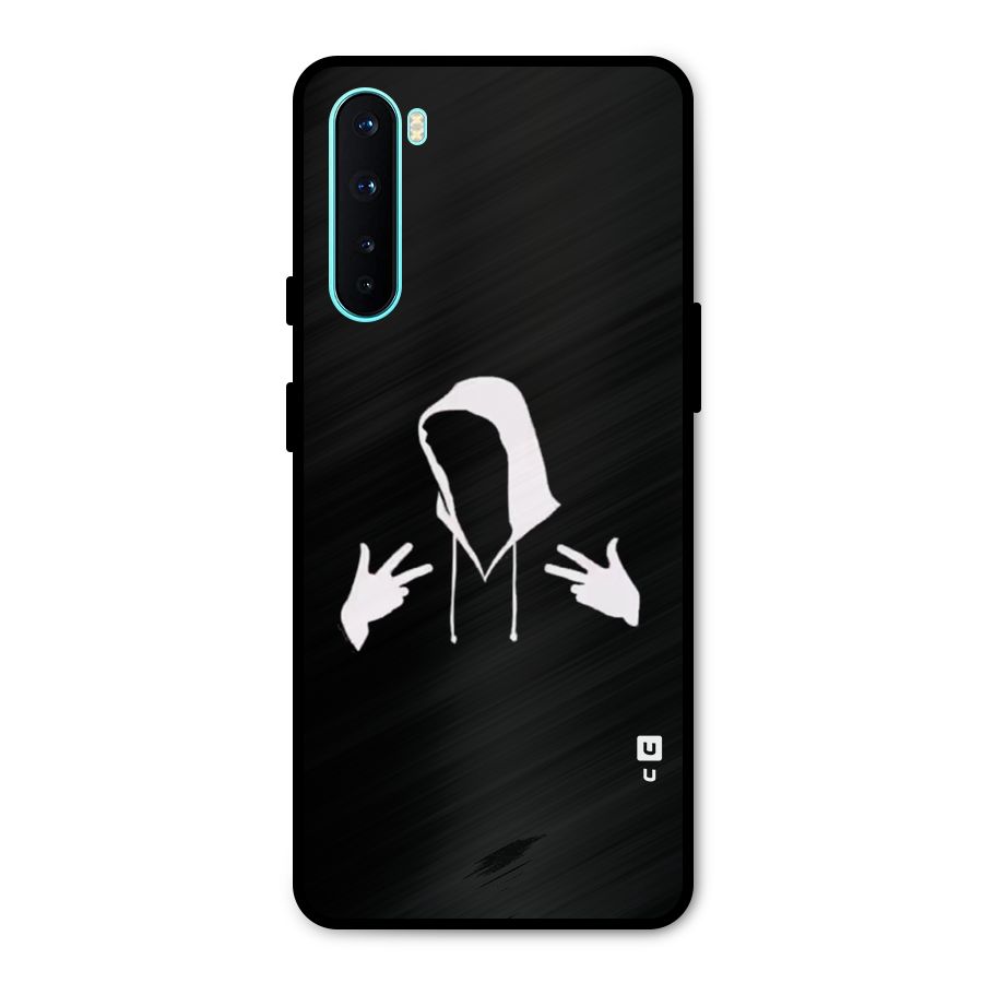 Cool Hoodie Silhouette Metal Back Case for OnePlus Nord