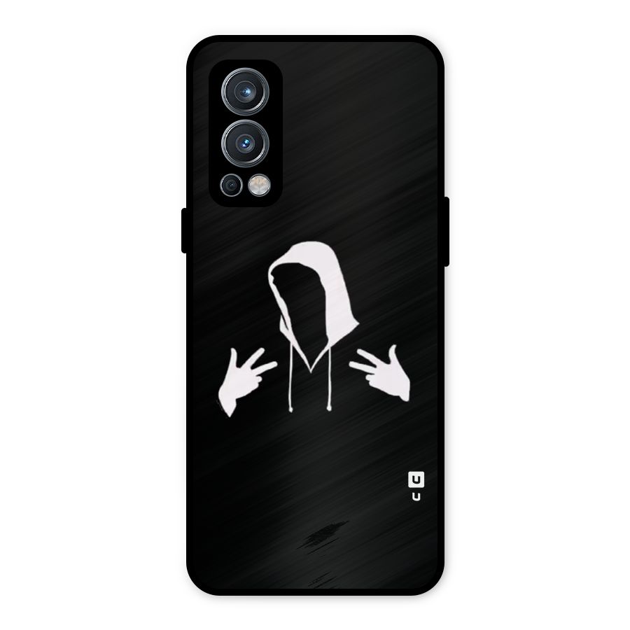 Cool Hoodie Silhouette Metal Back Case for OnePlus Nord 2 5G