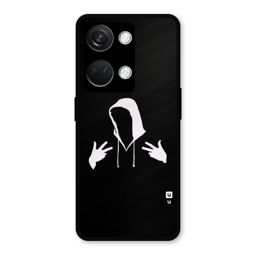 Cool Hoodie Silhouette Metal Back Case for OnePlus Nord 3