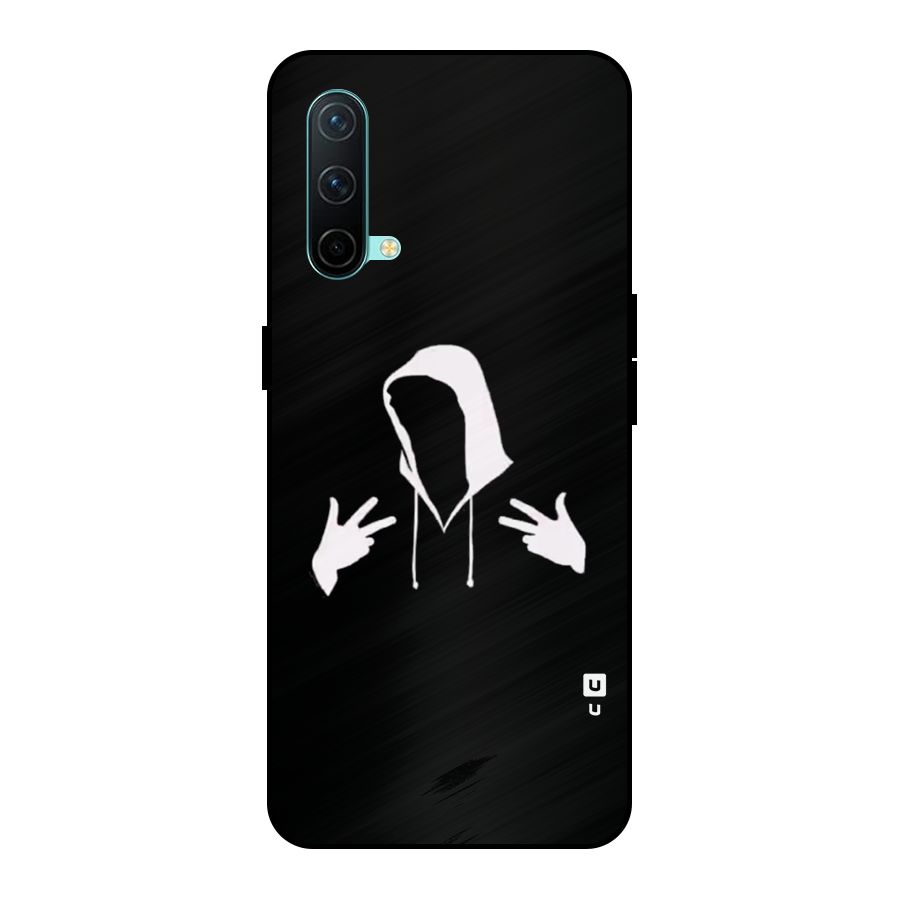 Cool Hoodie Silhouette Metal Back Case for OnePlus Nord CE 5G