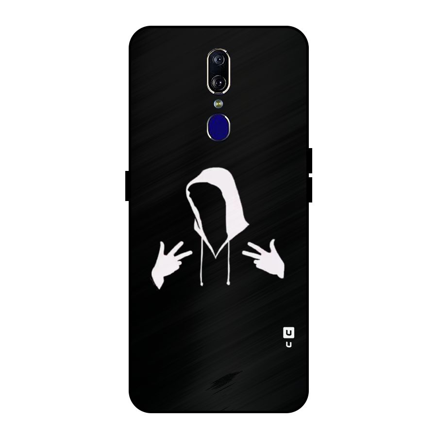 Cool Hoodie Silhouette Metal Back Case for Oppo F11