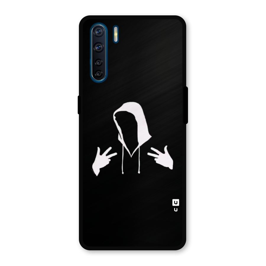 Cool Hoodie Silhouette Metal Back Case for Oppo F15