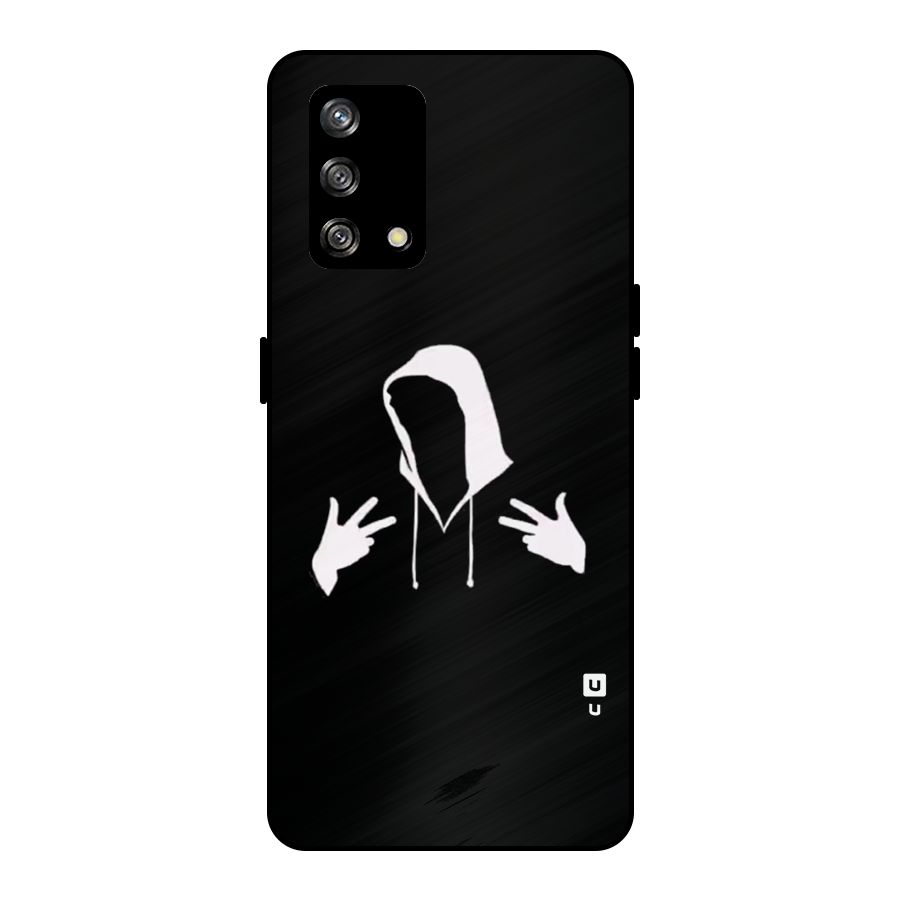 Cool Hoodie Silhouette Metal Back Case for Oppo F19